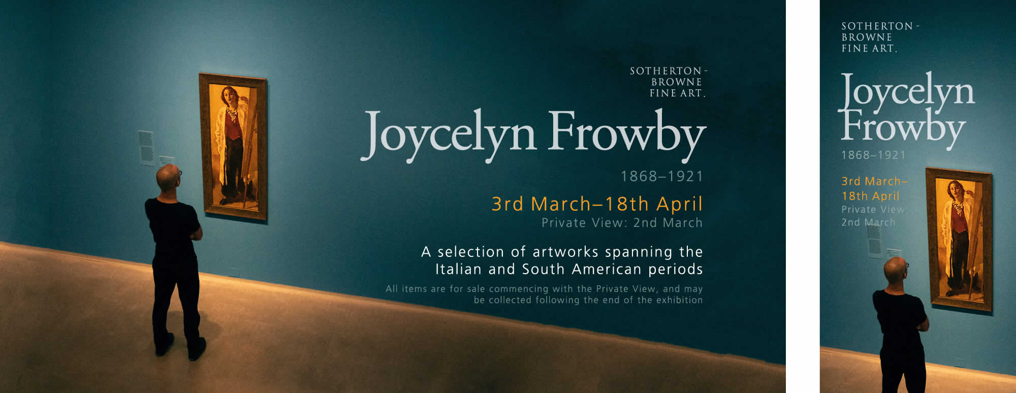 Exhibition banner design for art gallery exhibition of portraiture