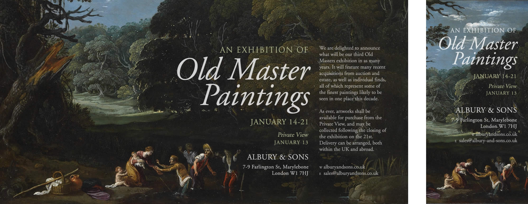Exhibition banner design for art gallery exhibition of old master paintings